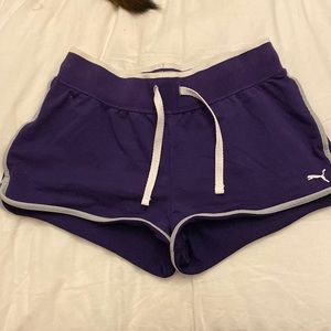 Puma cotton athletic shorts, purple, stretch, adjustable waist , good condition